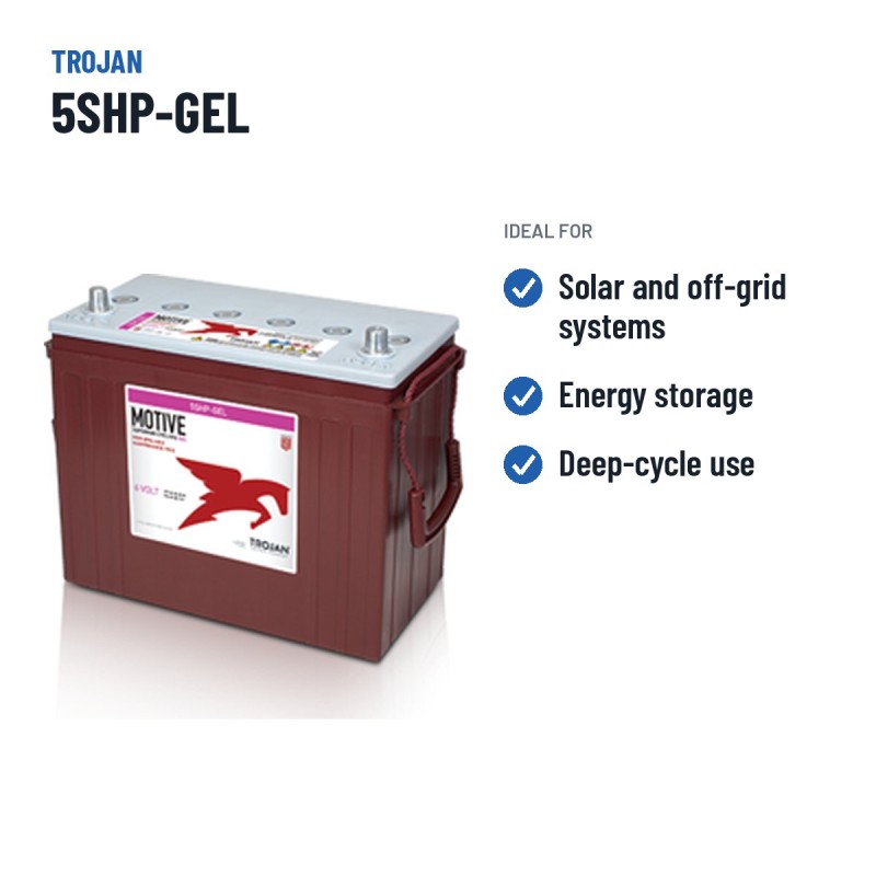 Solar battery Trojan 5SHP-GEL 12V 125Ah GEL – recommended uses