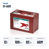 Batteria solare Trojan 31-AGM 12V 100Ah AGM – dati principali