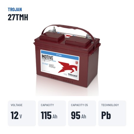 Golf cart battery Trojan 27TMH 12V 115Ah | baterias.com