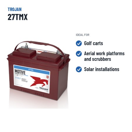 Golf cart battery Trojan 27TMX 12V 105Ah | baterias.com