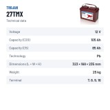 Golf cart battery Trojan 27TMX 12V 105Ah | baterias.com