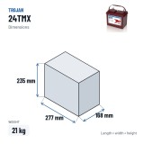 Batería de carrito de golf Trojan 24TMX 12V 85Ah – medidas 277 × 168 × 235 mm