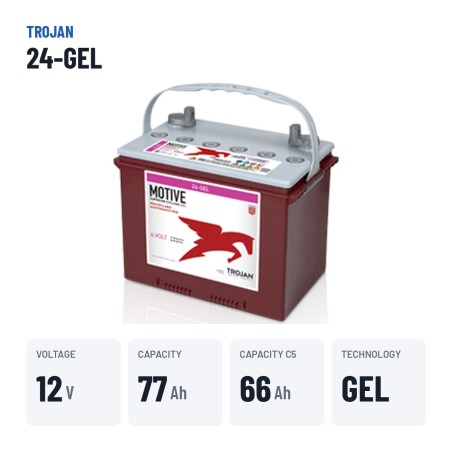 Solarbatterie Trojan 24-GEL 12V 77Ah GEL | baterias.com