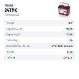 Batería de carrito de golf Trojan 24TMX 12V 85Ah – ficha técnica