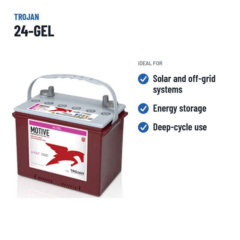 Solarbatterie Trojan 24-GEL 12V 77Ah GEL | baterias.com