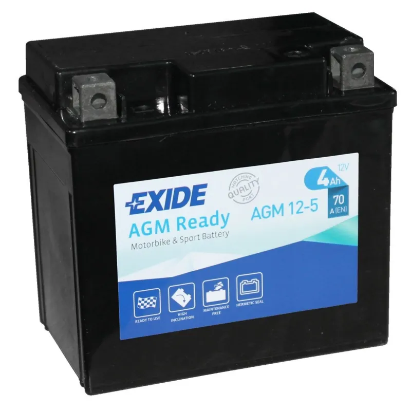 Exide AGM12-5. Motorcycle battery Exide 4Ah 12V