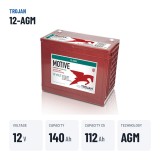 Bateria solar Trojan 12-AGM 12V 140Ah AGM – dados principais