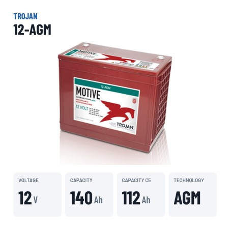 Bateria solar Trojan 12-AGM 12V 140Ah AGM – dados principais