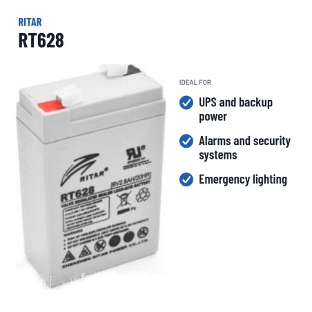 Stationärbatterie USV Ritar RT628 6V 2.8Ah AGM – empfohlene Einsatzbereiche