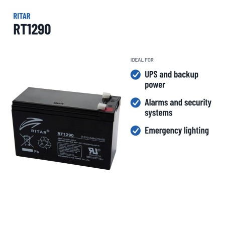 Batteria stazionaria UPS Ritar RT1290 12V 9Ah AGM – usi consigliati