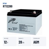 Bateria estacionária UPS Ritar RT12280 12V 28Ah AGM – dados principais