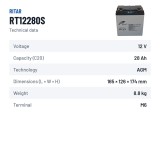 Batteria stazionaria UPS Ritar RT12280S 12V 28Ah AGM – scheda tecnica