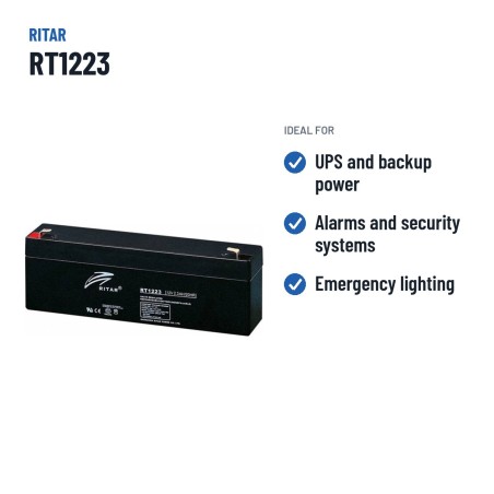 Batterie stationnaire onduleur Ritar RT1223 12V 2.3Ah AGM – utilisations recommandées