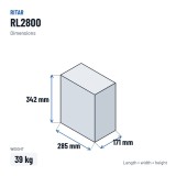 Bateria estacionária UPS Ritar RL2800 2V 800Ah AGM – medidas 285 × 171 × 342 mm