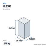 Batteria stazionaria UPS Ritar RL2300 2V 300Ah AGM – dimensioni 170 × 150 × 342 mm