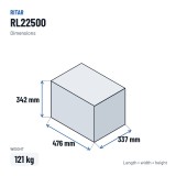 Batterie stationnaire onduleur Ritar RL22500 2V 2500Ah AGM – dimensions 476 × 337 × 342 mm