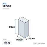 Batterie stationnaire onduleur Ritar RL2250 2V 250Ah AGM – dimensions 170 × 106 × 342 mm