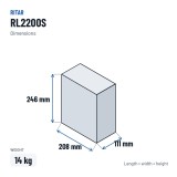 Batteria stazionaria UPS Ritar RL2200S 2V 200Ah AGM – dimensioni 208 × 111 × 246 mm