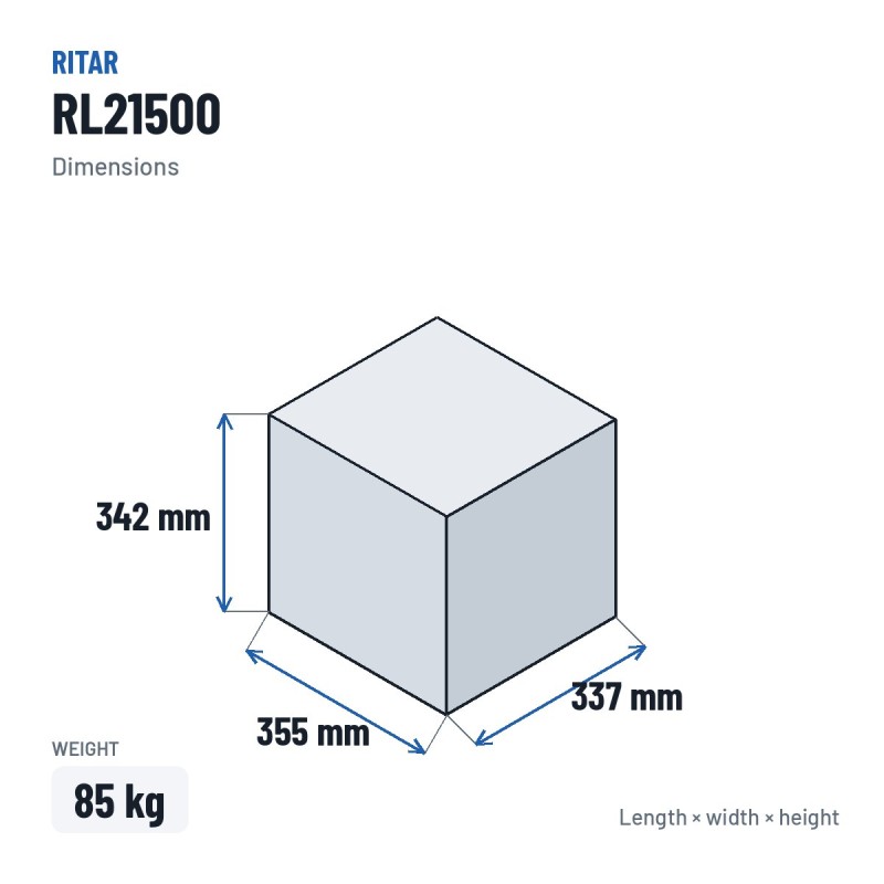 Batterie stationnaire onduleur Ritar RL21500 2V 1500Ah AGM – dimensions 355 × 337 × 342 mm