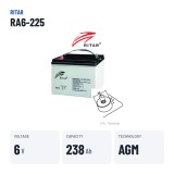 Caravan battery Ritar RA6-225 6V 238Ah AGM – key specs