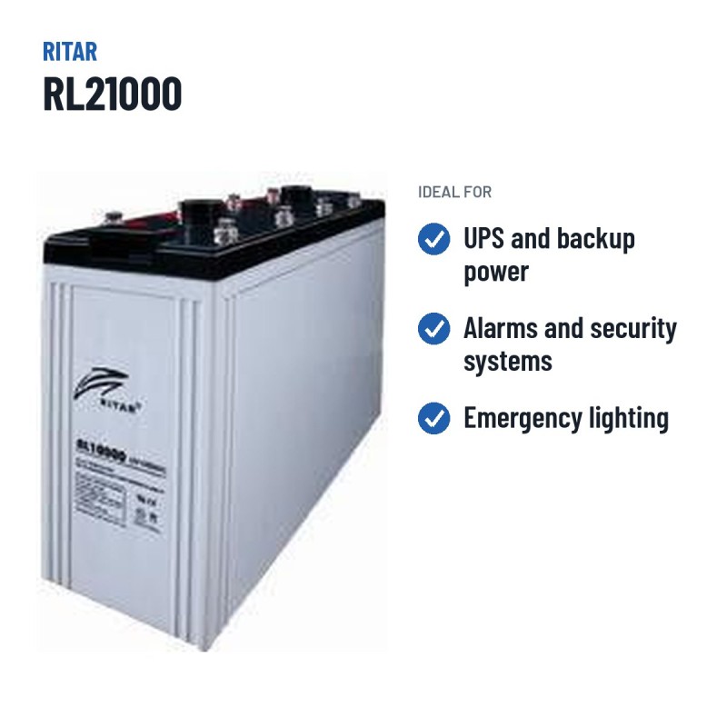 Batteria stazionaria UPS Ritar RL21000 2V 1000Ah AGM – usi consigliati