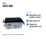 Wheelchair battery Ritar RA12-65B 12V 69Ah AGM – recommended uses