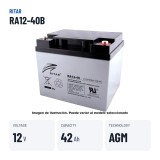 Bateria de cadeira de rodas Ritar RA12-40B 12V 42Ah AGM – dados principais