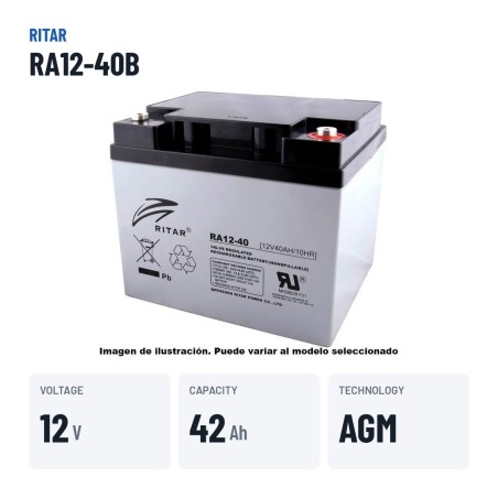 Batteria per carrozzina Ritar RA12-40B 12V 42Ah AGM