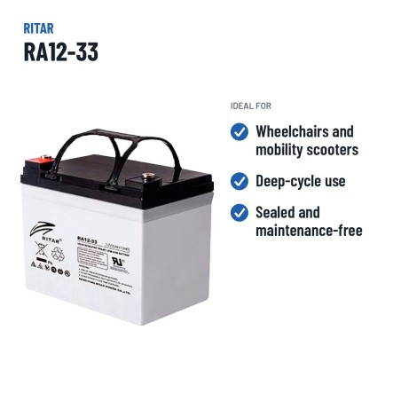 Rollstuhlbatterie Ritar RA12-33 12V 35Ah AGM – empfohlene Einsatzbereiche
