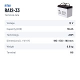 Batteria per carrozzina Ritar RA12-33 12V 35Ah AGM – scheda tecnica