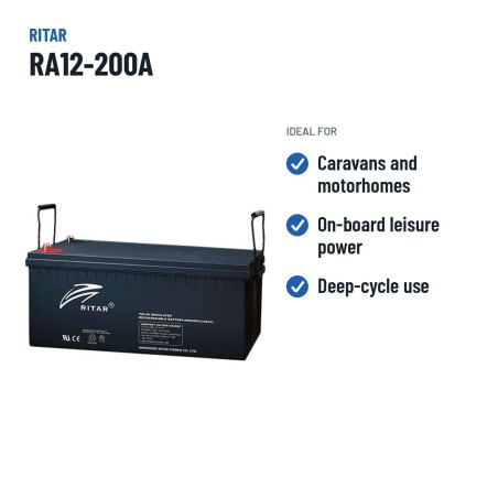 Caravan battery Ritar RA12-200A 12V 212Ah AGM – recommended uses