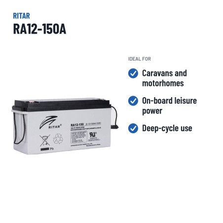 Caravan battery Ritar RA12-150A 12V 159Ah AGM – recommended uses