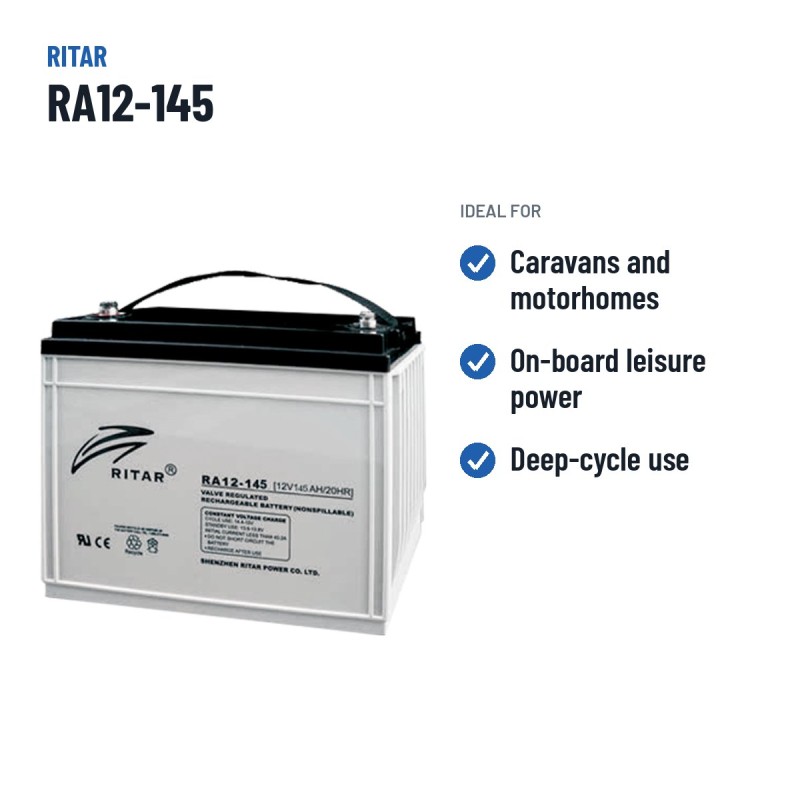 Batteria caravan Ritar RA12-145 12V 153Ah AGM – usi consigliati