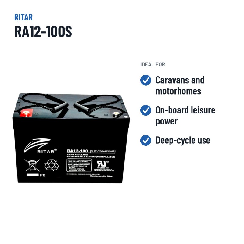 Bateria de caravana Ritar RA12-100S 12V 106Ah AGM – utilizações recomendadas