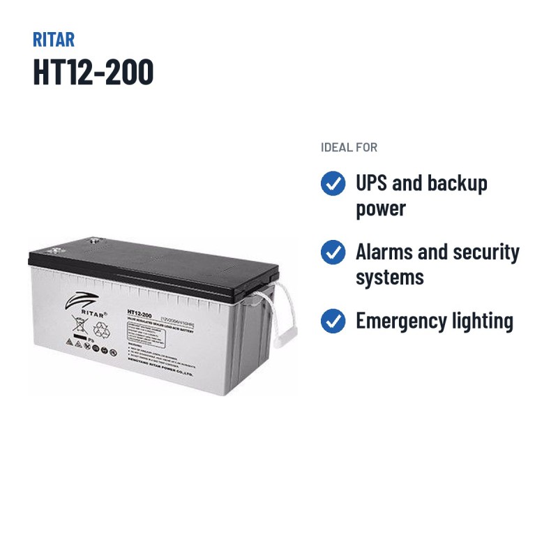 Stationary UPS battery Ritar HT12-200 12V 212Ah AGM – recommended uses