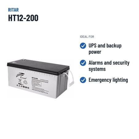Stationary UPS battery Ritar HT12-200 12V 212Ah AGM – recommended uses