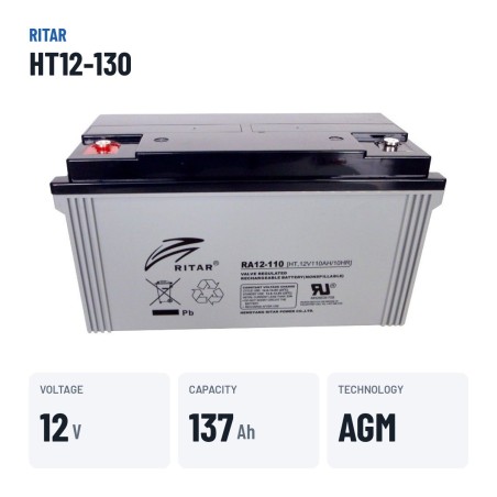 Batteria stazionaria UPS Ritar HT12-130 12V 137.4Ah AGM