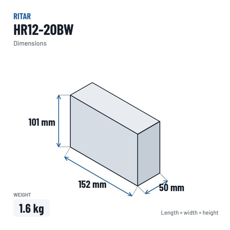 Stationärbatterie USV Ritar HR12-20BW 12V 5Ah AGM | baterias.com