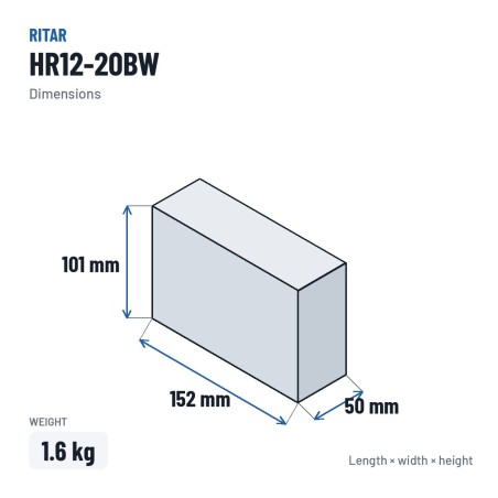Stationary UPS battery Ritar HR12-20BW 12V 5Ah AGM | baterias.com