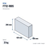Batteria per telecomunicazioni Ritar FT12-100S 12V 100Ah AGM
