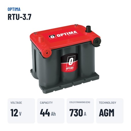 Batteria auto Optima RTU-3.7 12V 44Ah 730A AGM – dati principali