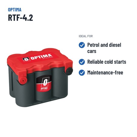 Batteria auto Optima RTF-4.2 12V 50Ah 815A AGM – usi consigliati