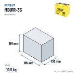 Motorcycle battery Motobatt MBU1R-35 12V 35Ah 420A AGM