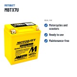 Batteria moto Motobatt MBTX7U (YTX7LBS) 12V 8Ah 115A AGM