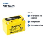 Bateria de mota Motobatt MBTX7ABS 12V 8Ah 105A AGM – utilizações recomendadas