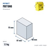 Motorradbatterie Motobatt MBT6N6 6V 6Ah AGM – Abmessungen 97 × 56 × 111 mm