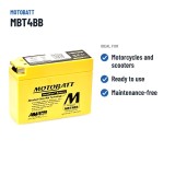 Batería de moto Motobatt MBT4BB 12V 2.5Ah 40A AGM – usos recomendados