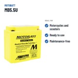 Motorcycle battery Motobatt MB5.5U 12V 7Ah 90A AGM | baterias.com