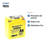 Motorcycle battery Motobatt MB3U 12V 3.8Ah 50A AGM | baterias.com