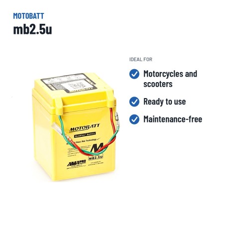 Batteria moto Motobatt mb2.5u 12V 2.5Ah AGM – usi consigliati